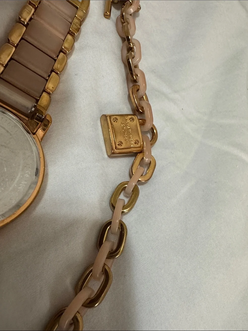Michael Kors Rose Gold and Blush Link Watch with Matching Bracelet
